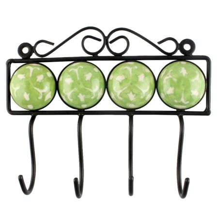 Lime Green Ceramic Tile Hook